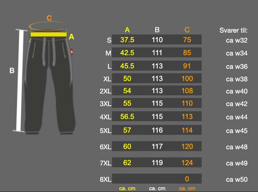 sizeguide-cargo-pants Techwear