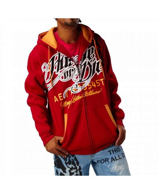 Townz Zip Hoody Hustle or die Punainen