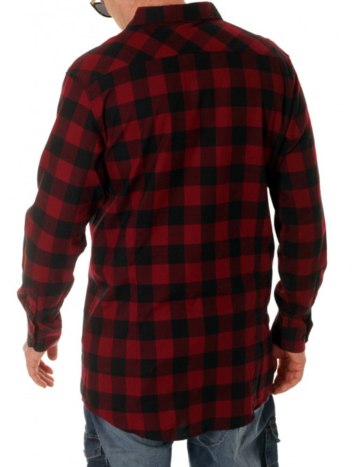 Urban Checked Flannell Shirt Black/Burgundy 54