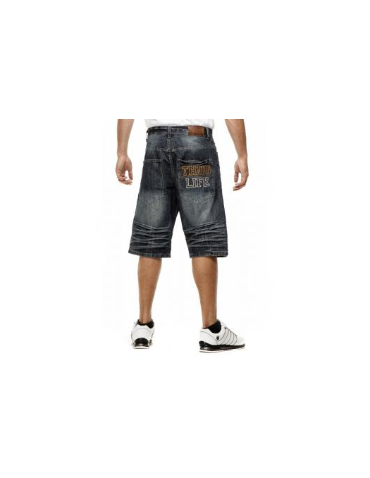 Thug Life Old EnglishDEnim Shorts DarkBlue