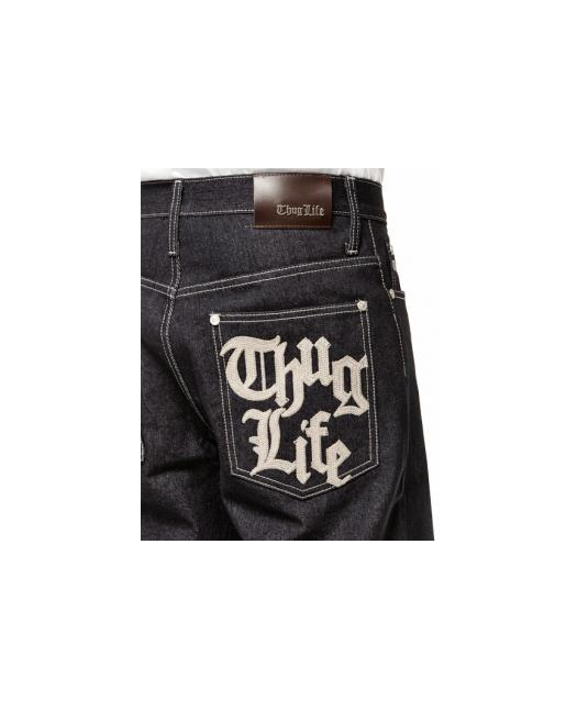 Thug Life Denim Shorts Raw Denim Blue