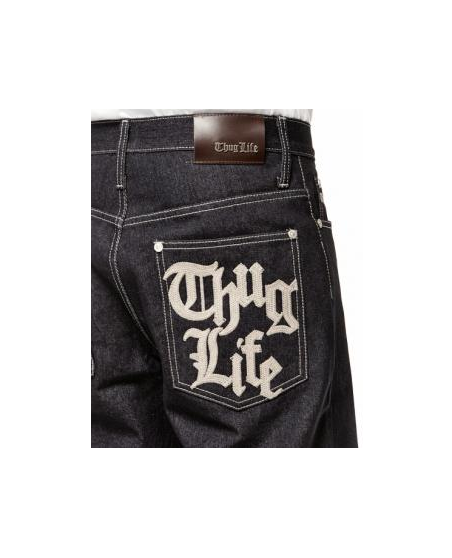 Thug Life Denim Shorts Raw Denim Blue