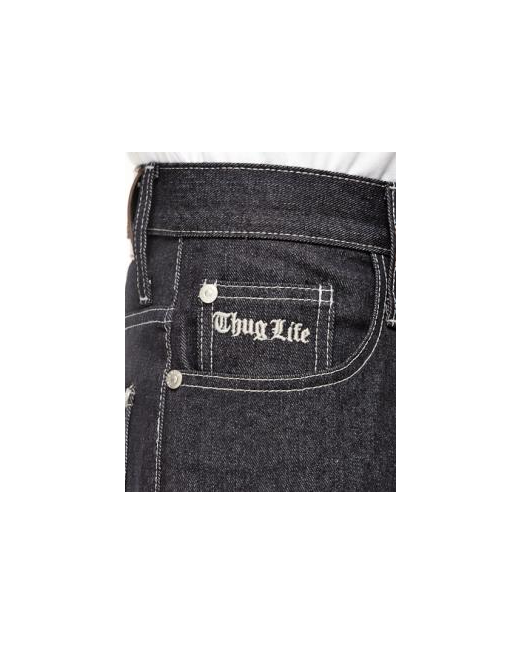 Thug Life Denim Shorts Raw Denim Blue