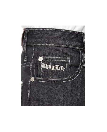 Thug Life Denim Shorts Raw Denim Blue