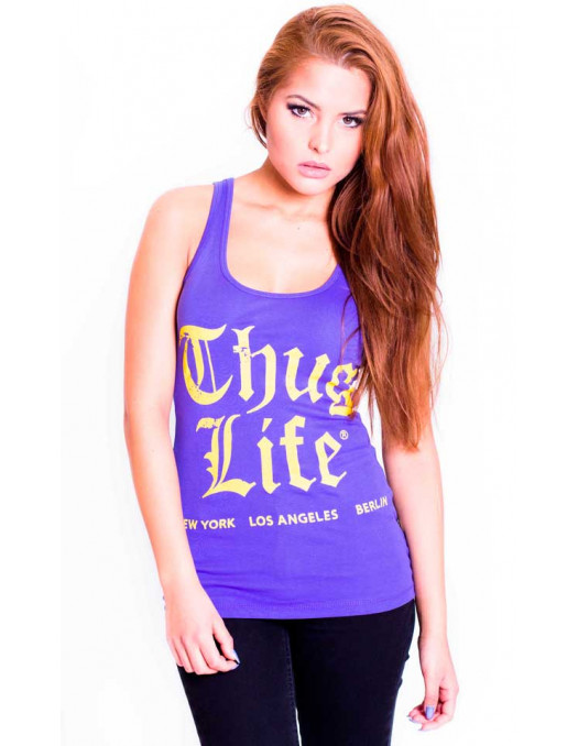 Girls Thug Life Tank Top Purple