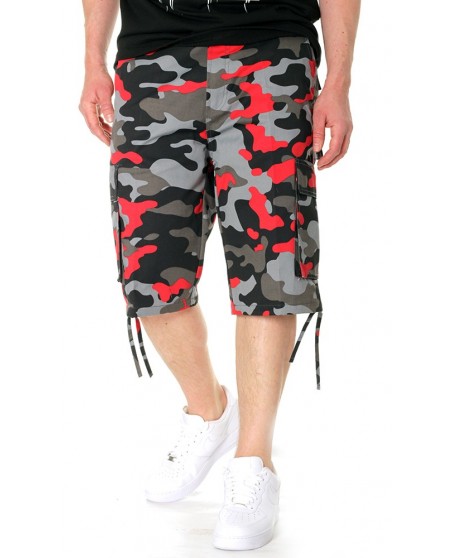 Camo Cargo Shorts BLK/RED