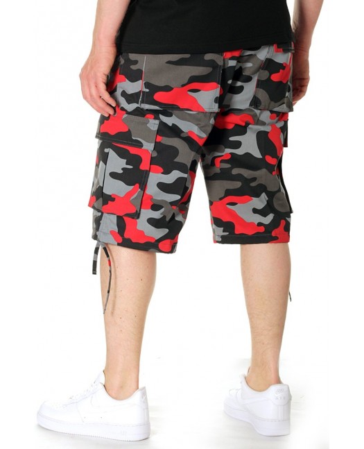 Camo Cargo Shorts BLK/RED