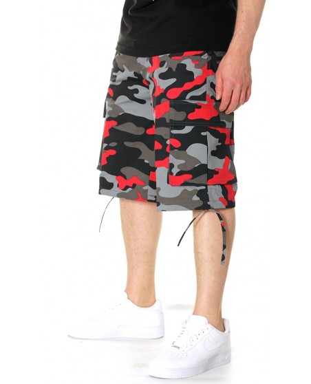 Camo Cargo Shorts BLK/RED
