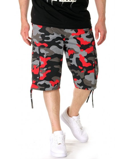 Camo Cargo Shorts BLK/RED