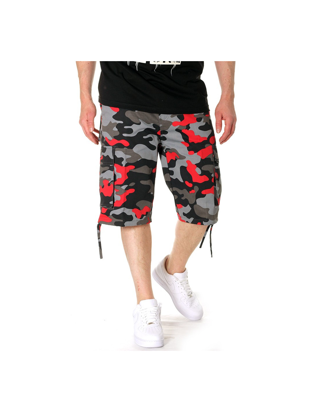 Camo Cargo Shorts BLK/RED ACCAS153111
