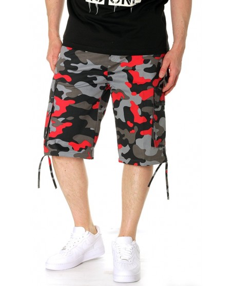 Camo Cargo Shorts BLK/RED