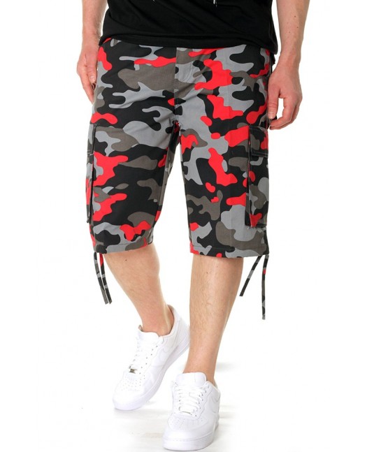 Camo Cargo Shorts BLK/RED