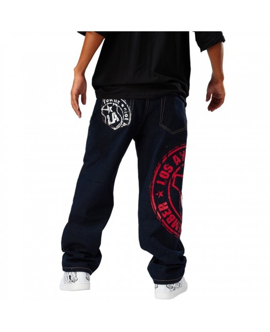 Townz Baggy Jeans LA Star Svart/Röd