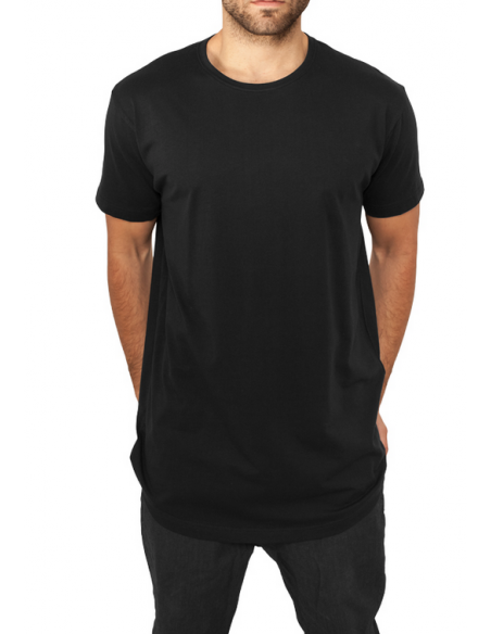 Shaped Long Tee Black