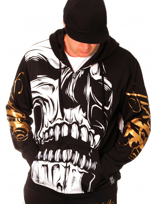 BSAT Big Skull ZipHoodie Black