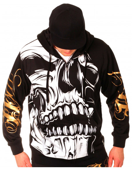 BSAT Big Skull ZipHoodie Black