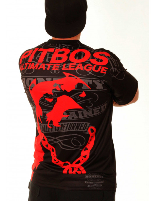 Pitbos Ultimate League Tee/ Black Red