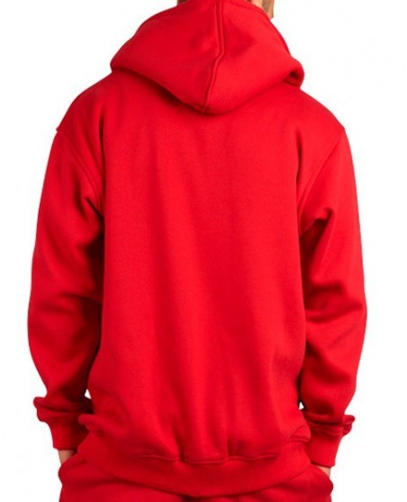 Townz Zip Red Plain Hoody