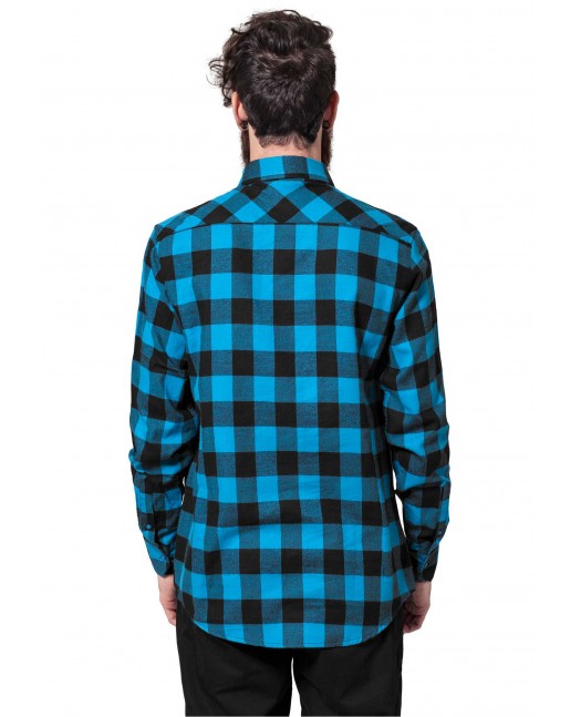 Checked Flanell Shirt Black Turquis