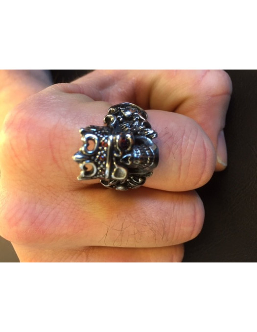 Cubic Zirconia Skull Ring