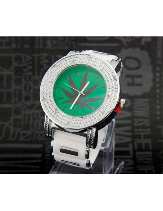Rubber Band Watch Silver White