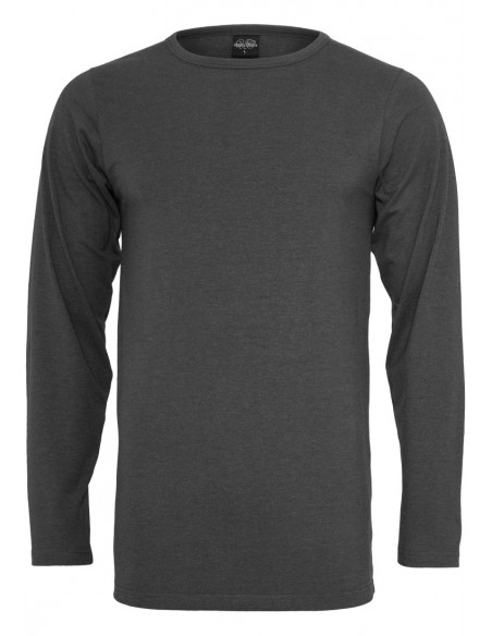 Fitted Stretch L/S Tee Charcoal