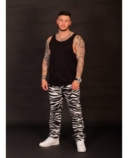 Animal Chino Byxor Zebra White