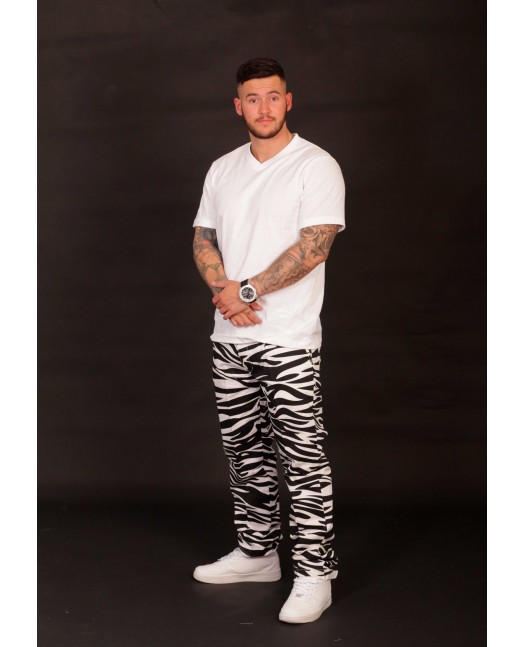 Animal Chino Byxor Zebra White