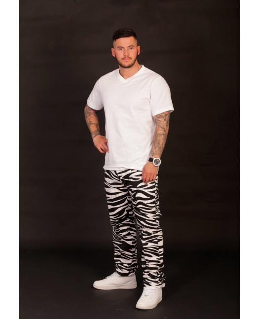 Animal Chino Byxor Zebra White