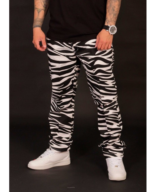 Animal Chino Byxor Zebra White