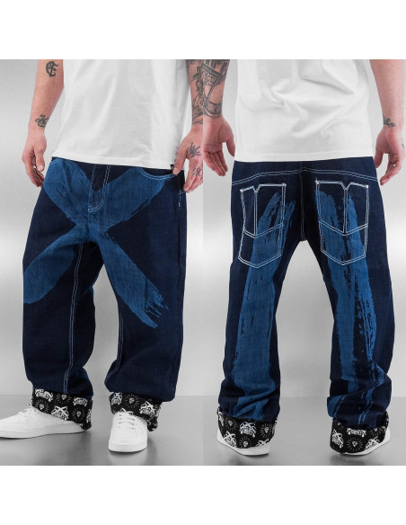 DNGRS Cross Baggy Jeans Mørkeblå