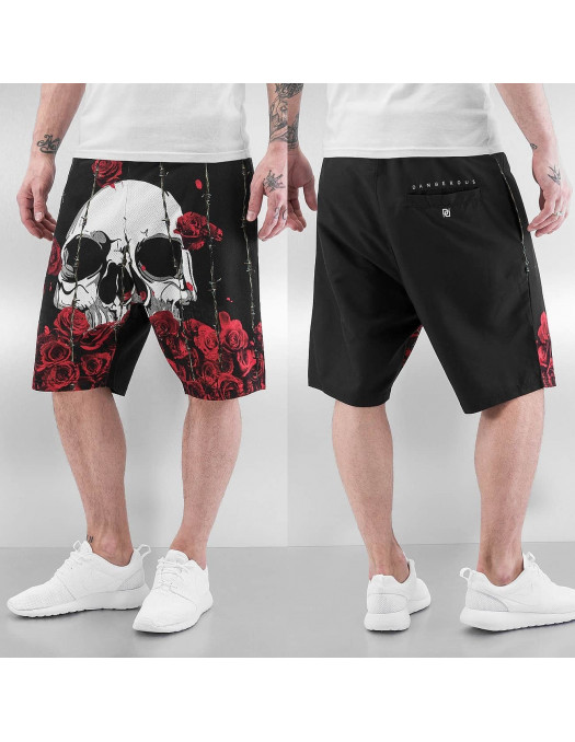 DGNRS Skull Shorts Musta/Punainen/Valkoinen