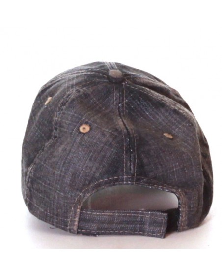 Washed CA Denim Baseball Cap/Black