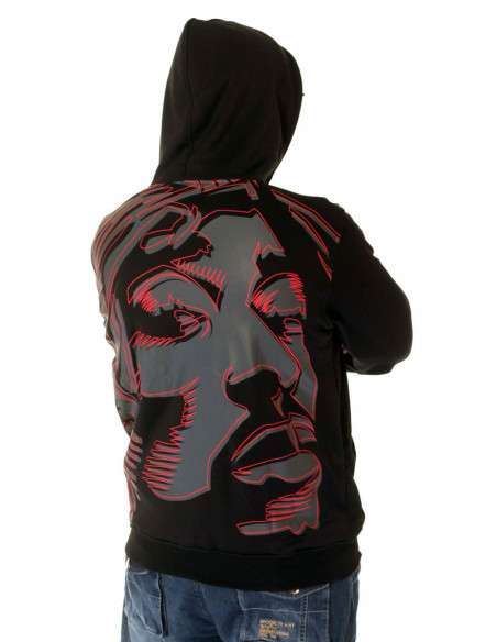 BSAT Tupac Art Hoodie Black/Grey/Red
