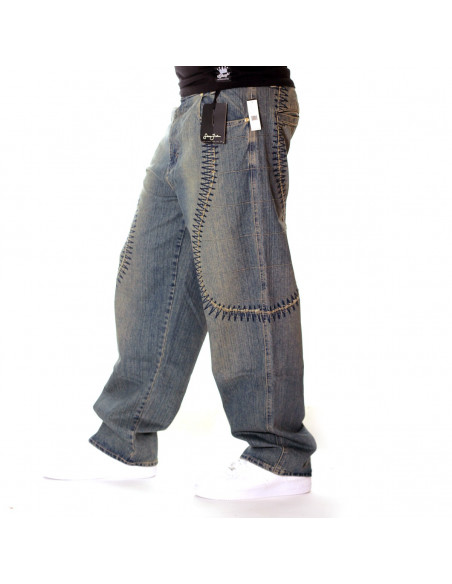 Sean John Premium Baggy Pants Big Bue Stitches