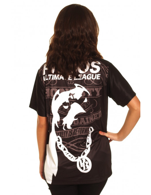 Pitbos Ultimate League female oversize T-Shirt BlackNWhite