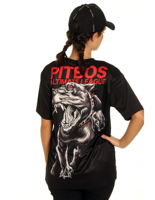 Pitbos Fighter Female T-Shirt Black/Grey/Red