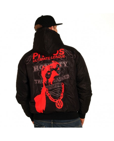 Pitbos Dog Vinter Jakke Svart/Rød