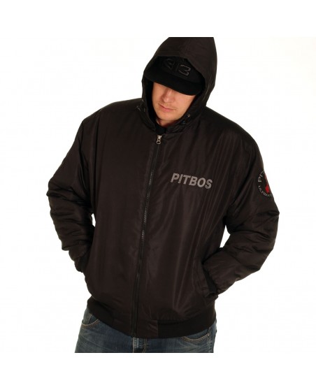 Pitbos Dog Vinter Jakke Svart/Rød