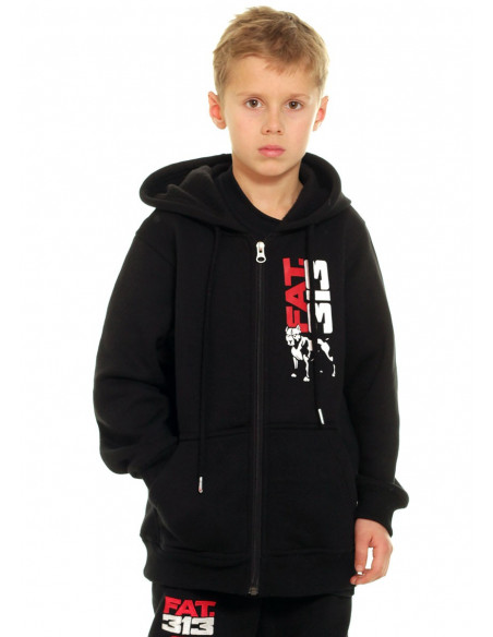 FAT.313 Kids Legend Standout ZipHoodie Black RedNWhite