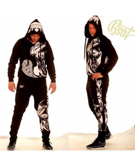 BSAT Smokin Skull Track Pants Black