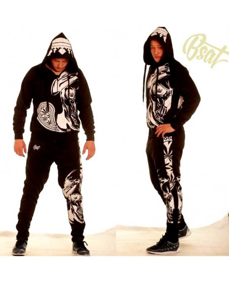 BSAT Smokin Skull Track Pants Black