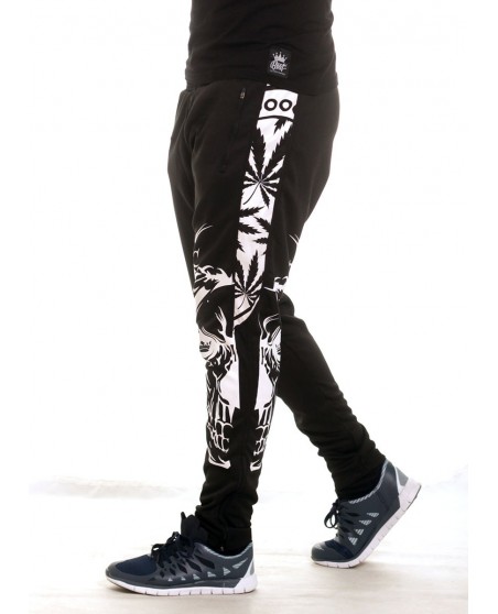 BSAT Smokin Skull Track Pants Black
