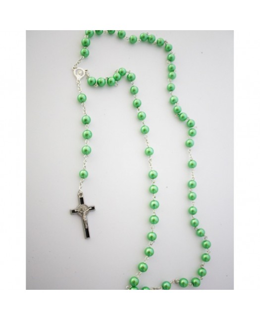 Necklace Rosary Pearls Green