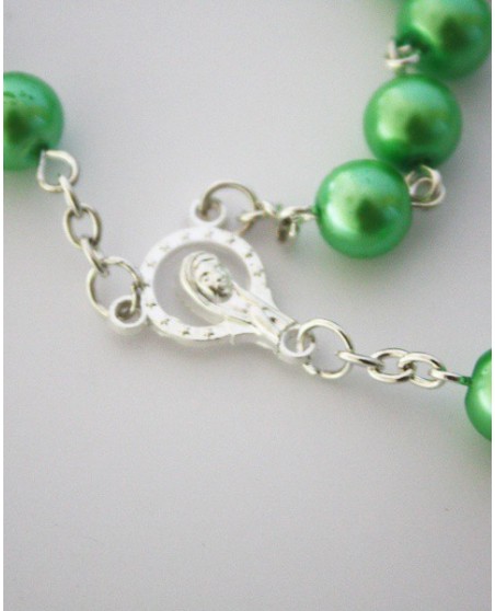 Necklace Rosary Pearls Green