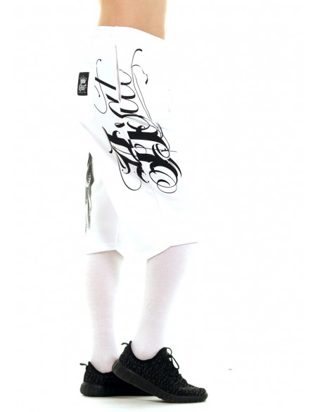 Praying Skull SweatShorts WhiteNBlack