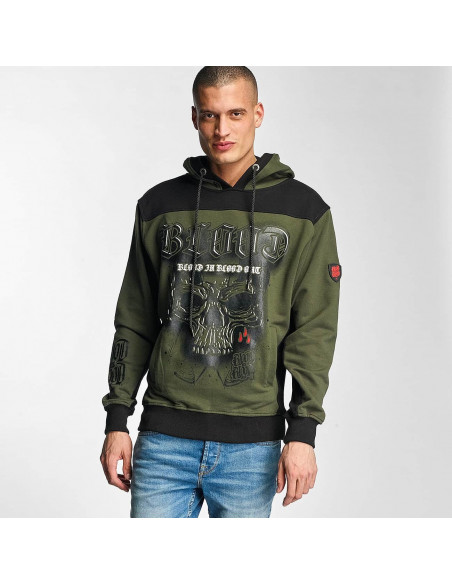 Dark Skull Hoodie Olive by Blood In Blood Out