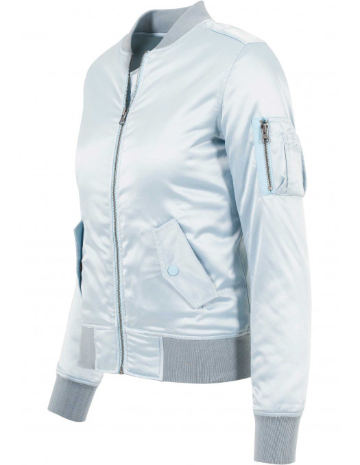 Urban Satin Bomber Jacket BabyBlue