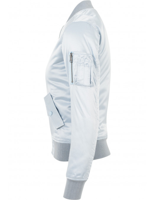 Urban Satin Bomber Jacket BabyBlue