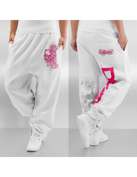 Flower Logo Sweatpants Valkoinen/Pinkki/Harmaa